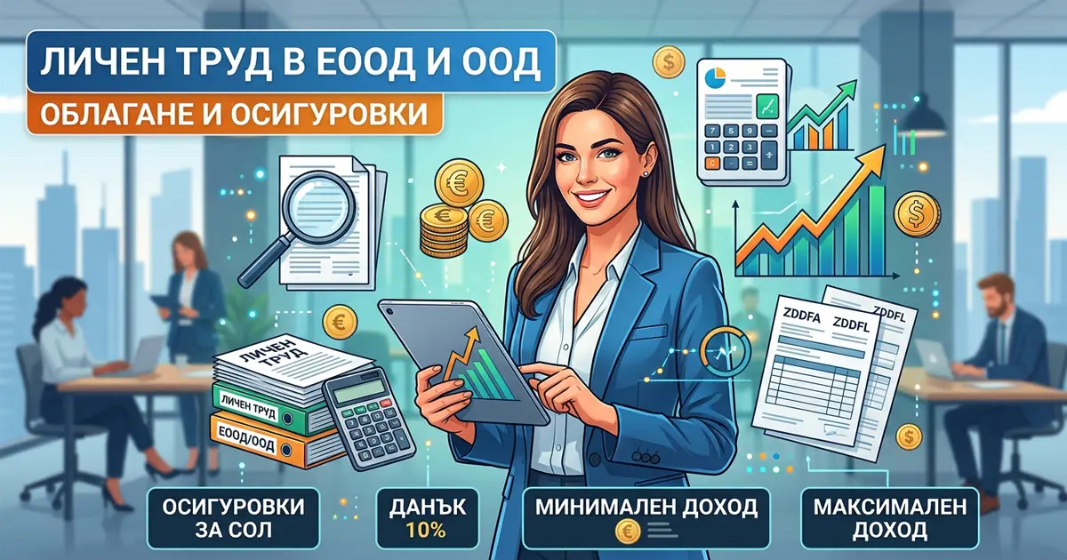 Личен труд в ЕООД и ООД: данък и осигуровки