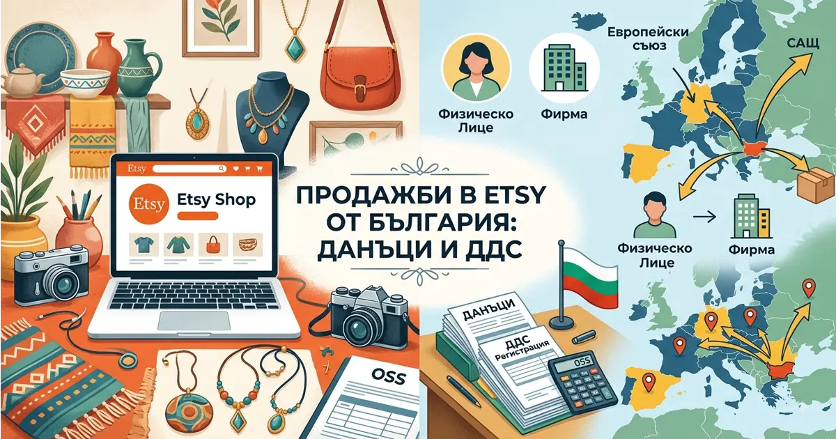 Продажби в Etsy от България — данъци, ДДС и счетоводство